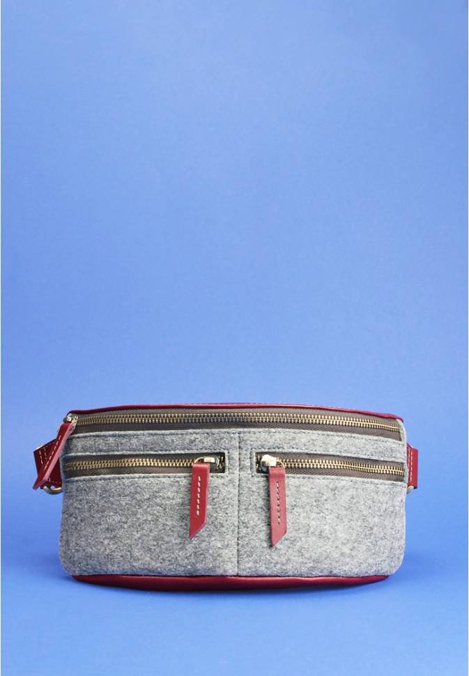 Сумка напоясная Blanknote Spirit фетр+кожа виноград