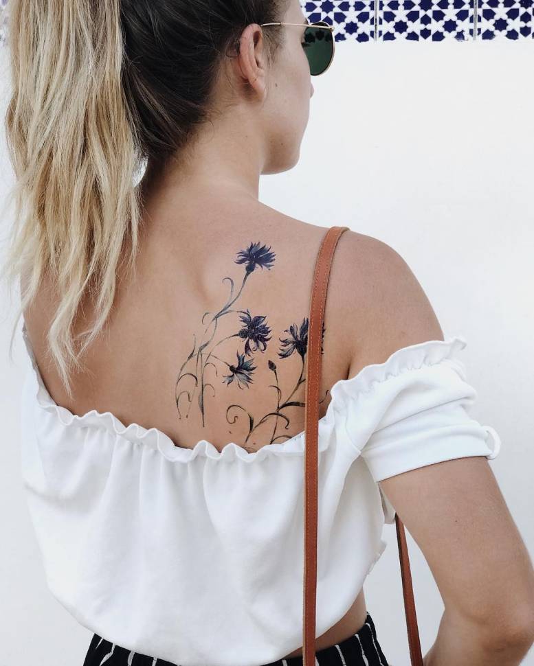 Временная татуировка Нежные Васильки (L)