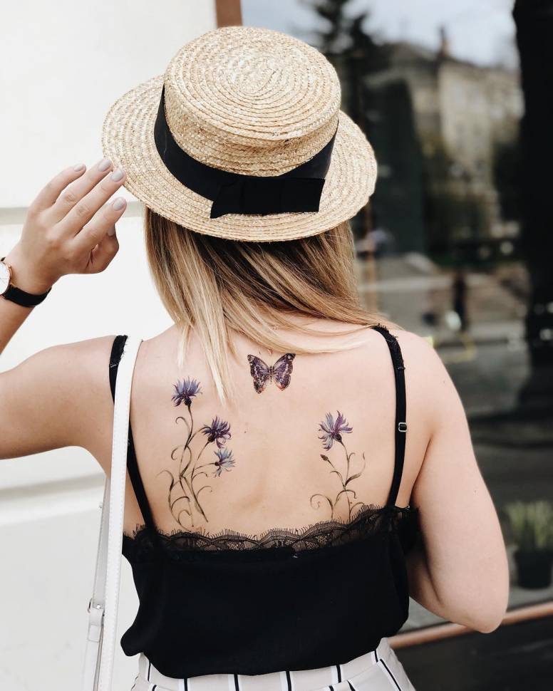 Временная татуировка Нежные Васильки (L)