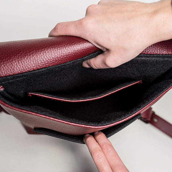 Рюкзак из экокожи Ornament Бордо - Черный M