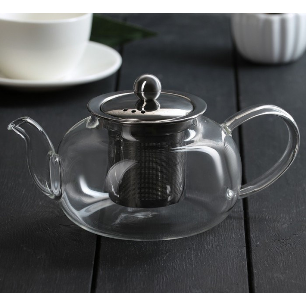 Чайник из стекла с ситом Классика 600 мл