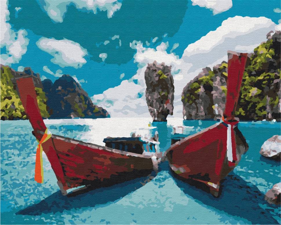 Картина по номерам Лодки в лагуне 40x50 см