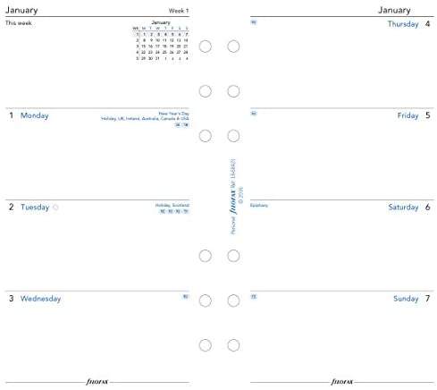 Комплект Датированных Бланков Неделя на Развороте Personal White на 2021 год