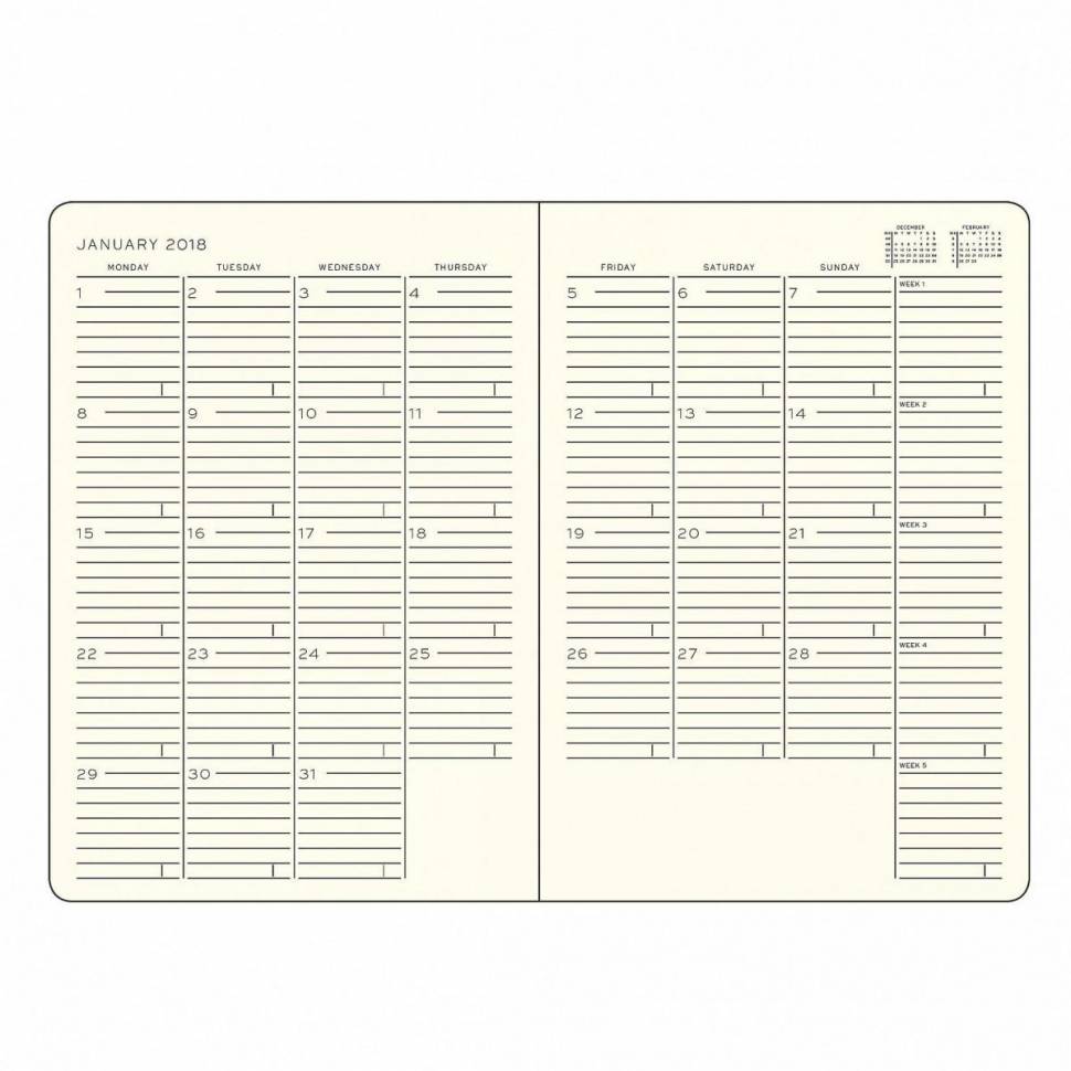 Ежемесячник с заметками Leuchtturm1917 Composition Мягкая обложка Темно-синий 2020 (360046)