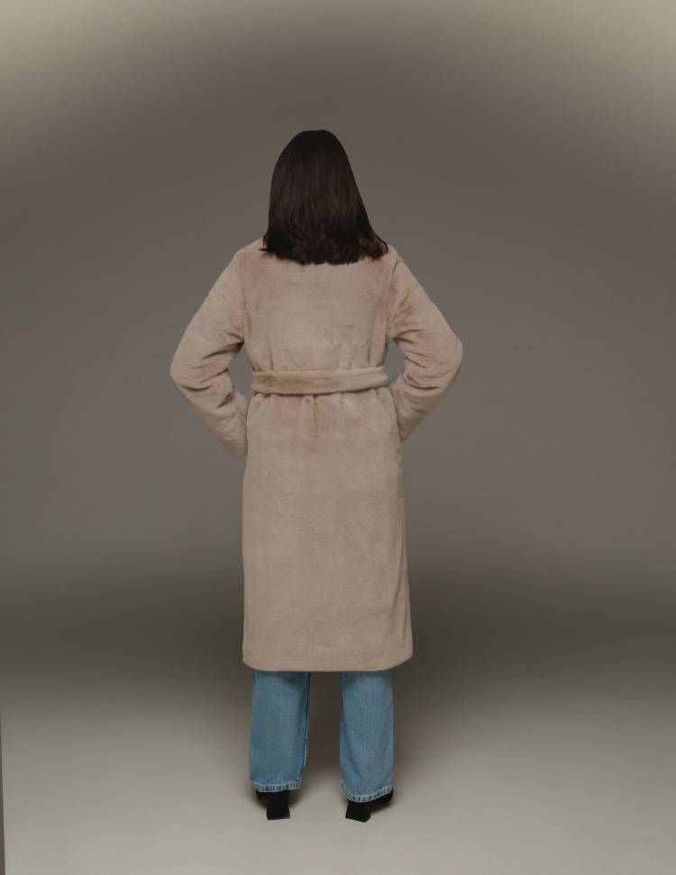 Шуба з еко-хутра Strong Бежева