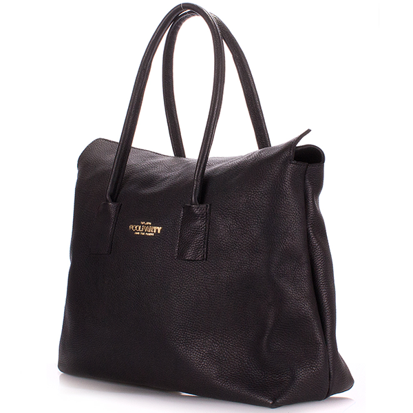 Кожаная женская сумка Poolparty Sense Черная