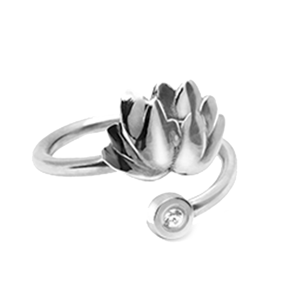 Кольцо на фалангу из серебра Yastreb Лотос