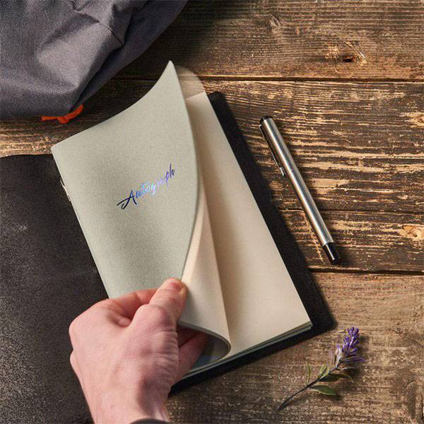 Блокнот зі шкіри Autograph Металік