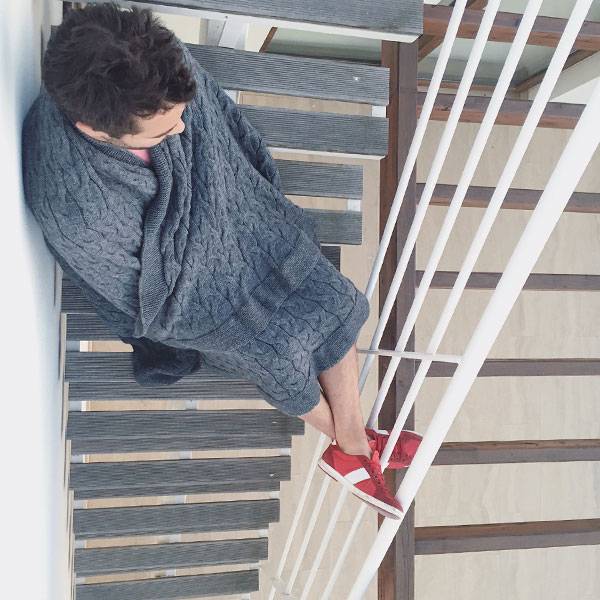 Плед Decorlab Косы серые из шерсти