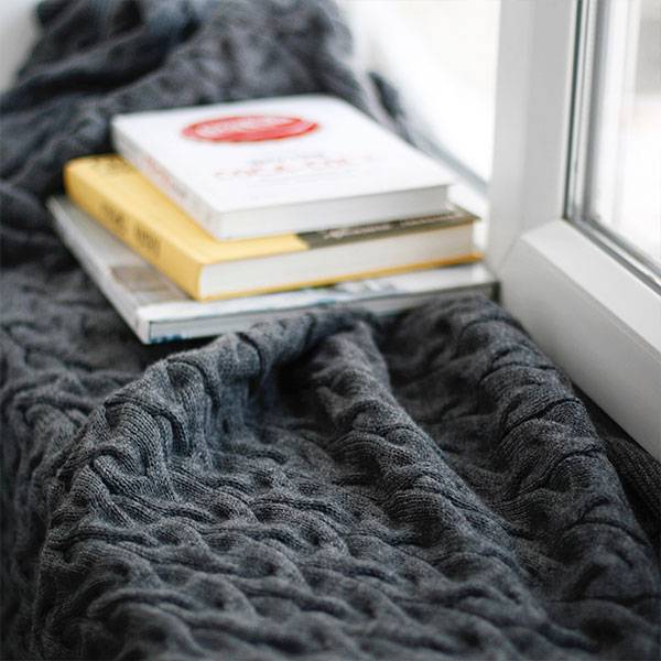 Плед Decorlab Косы серые из шерсти