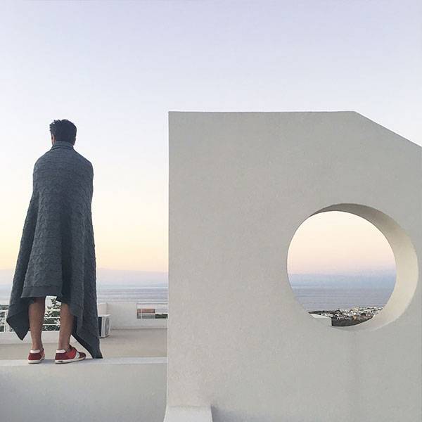 Плед Decorlab Косы серые из шерсти