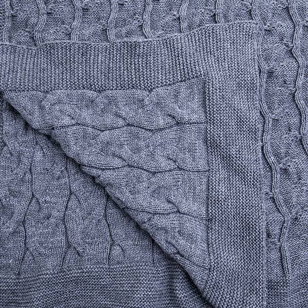 Плед Decorlab Косы серые из шерсти