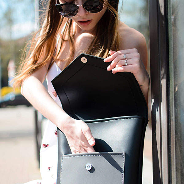 Рюкзак из экокожи Ornament Черный - графит S