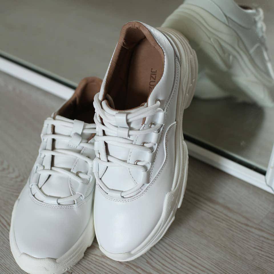 Кроссовки из кожи Jizuz White