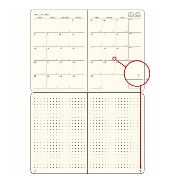 Ежемесячник с заметками Leuchtturm1917 Composition Мягкая обложка Ягодный 2020 (360044)