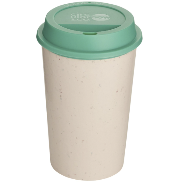 Эко-чашка Circular NOW Cup Кремовая с мятной крышкой 340 мл