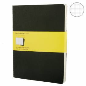 Велика зошит (3 шт) Moleskine Cahier чорна Клітка