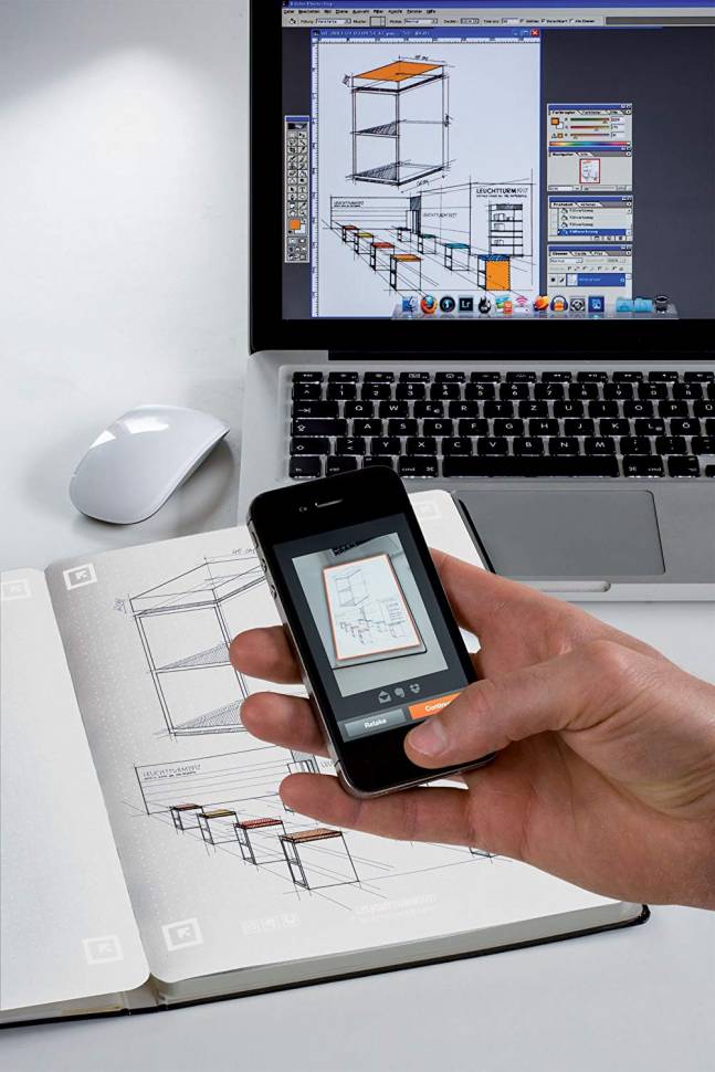 Блокнот Leuchtturm1917 WhiteLines Средний Черный Линия (345311) с отрывными листами