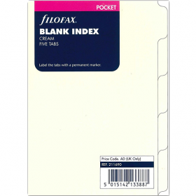 Роздільники універсальні Filofax Pocket Сream 5 секцій (211690)