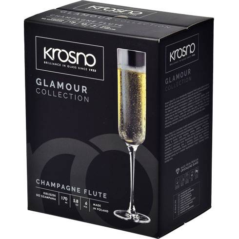 Набор бокалов для шампанского Krosno Glamour 170 мл 6 шт