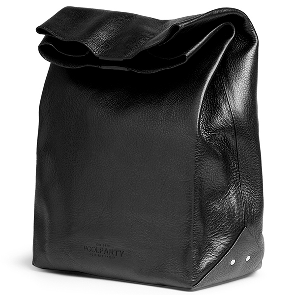 Шкіряна сумка-клатч Poolparty Lunchbox Чорна