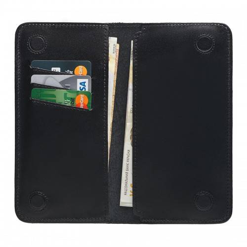 Вертикальное портмоне на магнитах Black Brier Черное (PM6-Black)