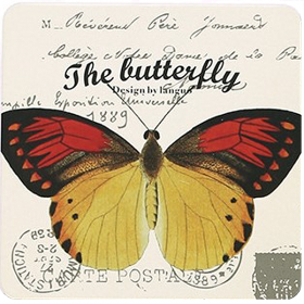 Блокнот Languo Butterfly Yellow в металлической обложке