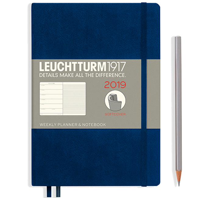 Еженедельник с заметками Leuchtturm1917 Мягкий Средний Темно-синий 2019 (357828)