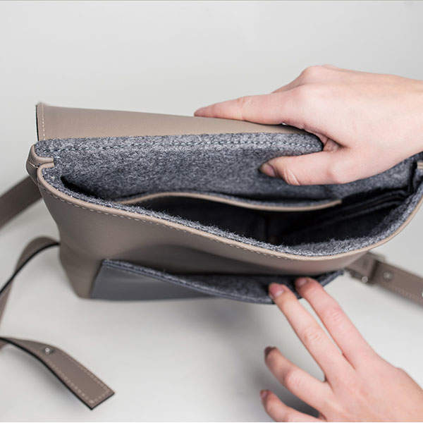 Рюкзак из экокожи Ornament Беж - графит M