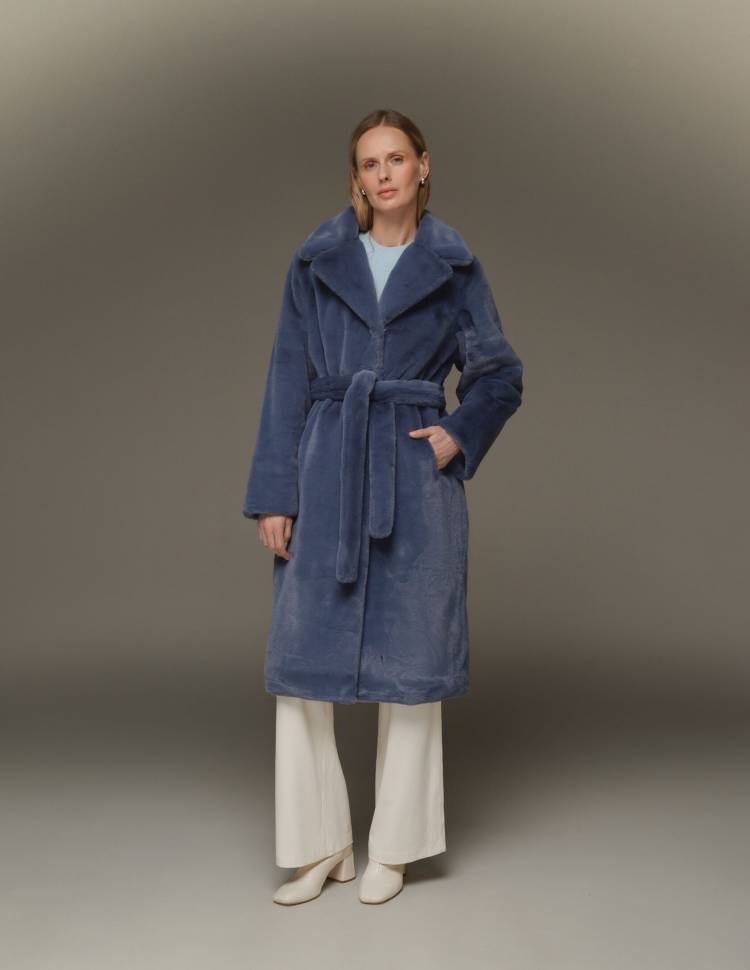 Шуба з еко-хутра Strong Синьо-Блакитна