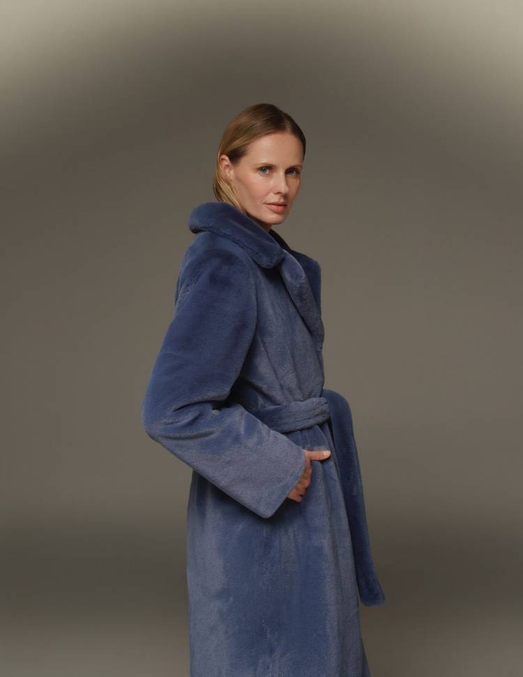 Шуба з еко-хутра Strong Синьо-Блакитна