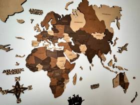Деревянная карта мира &quot;Три шоколада&quot;