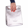 Кожаная сумка-клатч Poolparty Lunchbox Серебро