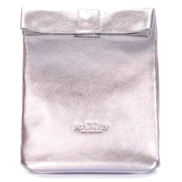 Шкіряна сумка-клатч Poolparty Lunchbox Срібло