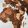 Деревянная карта мира "Три шоколада" 150 х 90
