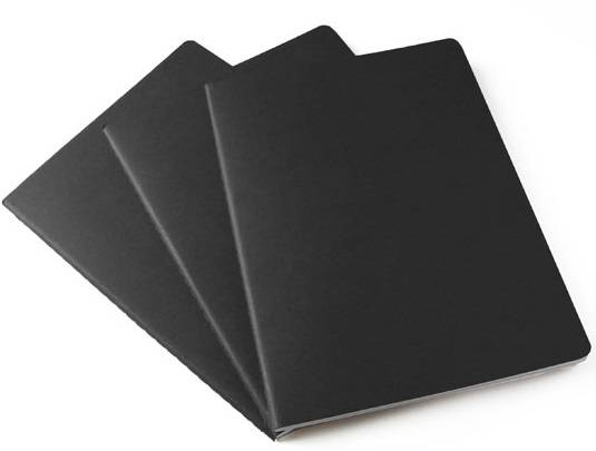 Велика зошит (3 шт) Moleskine Cahier чорна Чисті аркуші