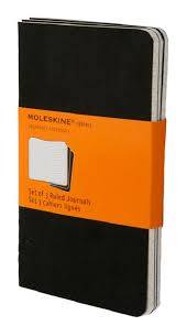 Карманная тетрадь (3 шт) Moleskine Cahier черная Линия
