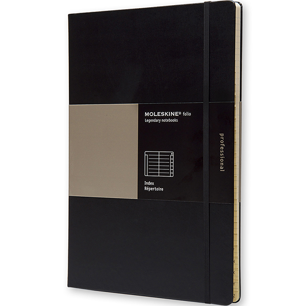 Большой блокнот Moleskine Folio Черный с алфавитом