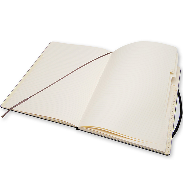 Большой блокнот Moleskine Folio Черный с алфавитом