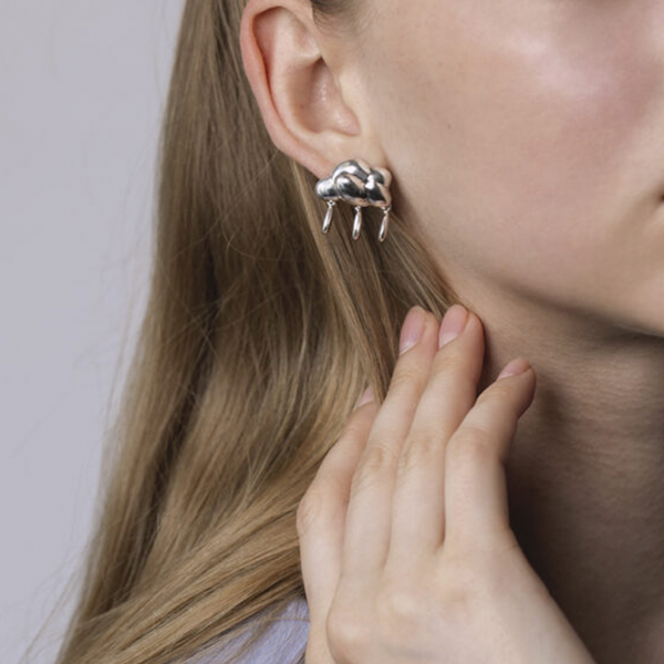 Сережки Côte & Jeunot Хмари з блискавкою і дощем