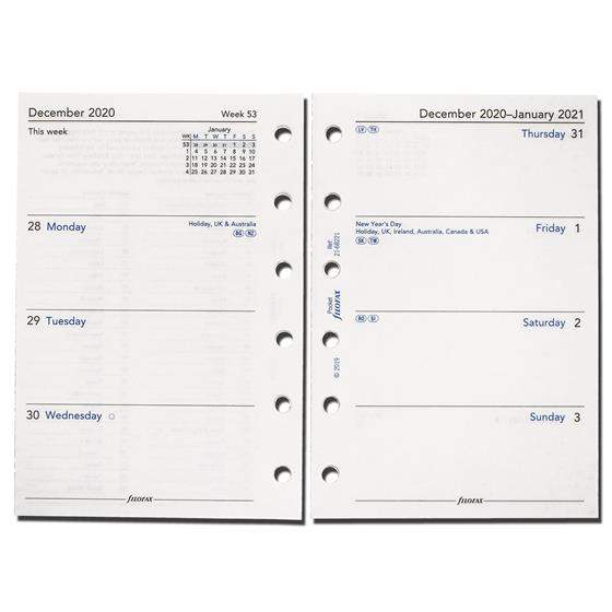 Комплект Датированных Бланков Неделя на Развороте Pocket White на 2021 год