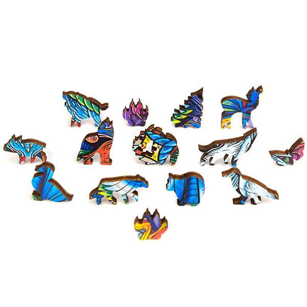 Деревянный пазл Волк