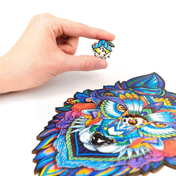 Деревянный пазл Волк