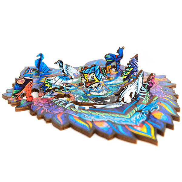 Деревянный пазл Волк