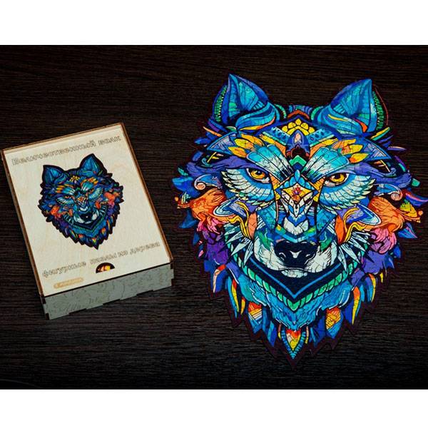 Деревянный пазл Волк