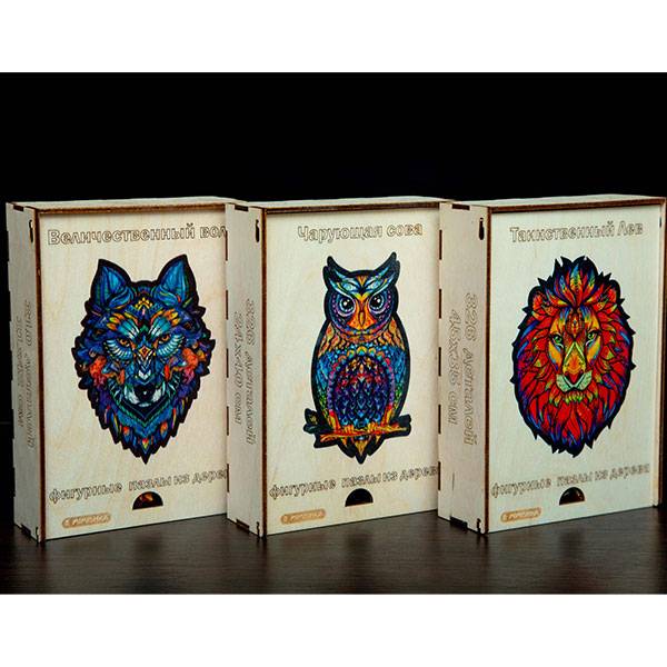 Деревянный пазл Волк