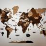 Деревянная карта мира "Три шоколада" 200 х 120