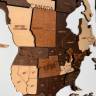 Деревянная карта мира "Три шоколада" 200 х 120
