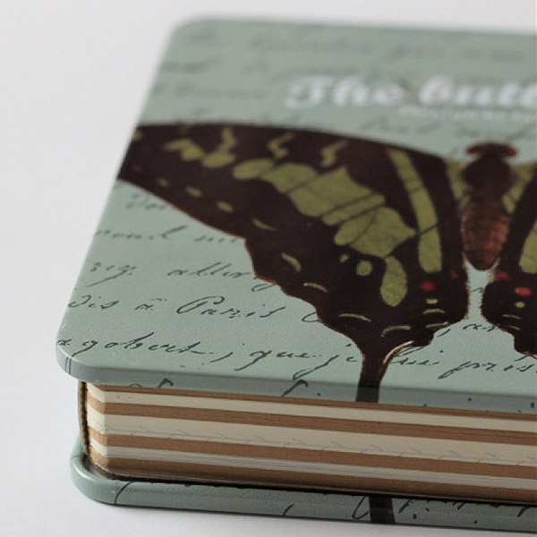 Блокнот Languo Butterfly Green в металлической обложке