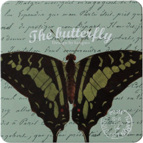Блокнот Languo Butterfly Green в металлической обложке